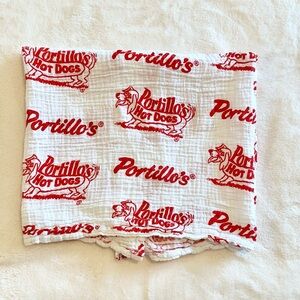 Portillo’s Hot Dogs Red and White Hand Towel